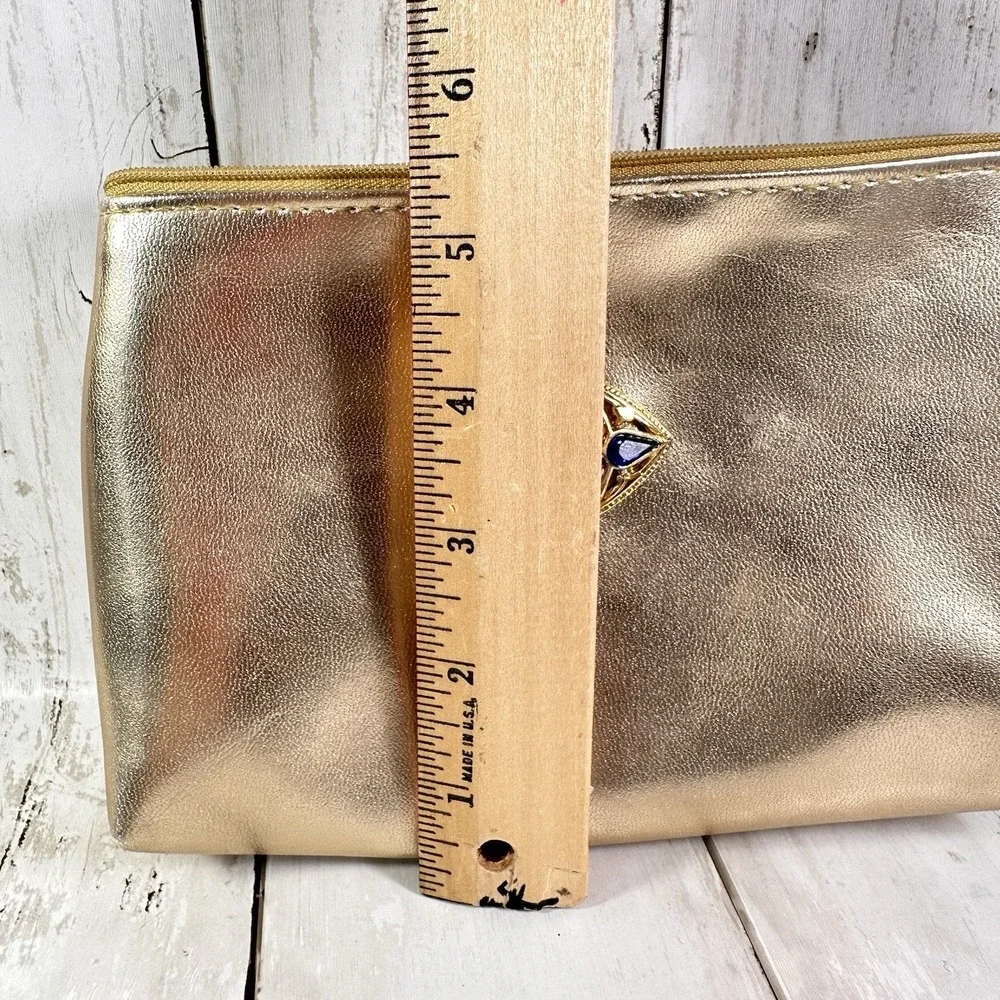 Cityside‎ Hollywood Florida Vintage Zip Clutch Purse Gold